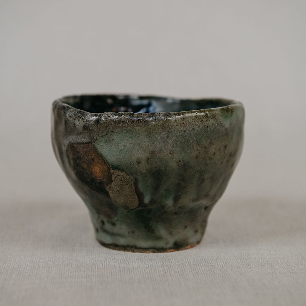 Canopy Forrest Green Glazed Ceramic Bowl - 9cm x 11cm