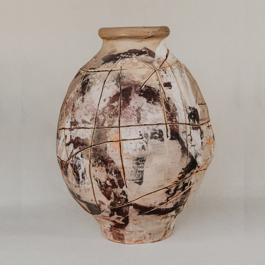 Fissure Stone Multicoloured Glazed Ceramic Sculpture - 70cm x 52cm Mick Haigh