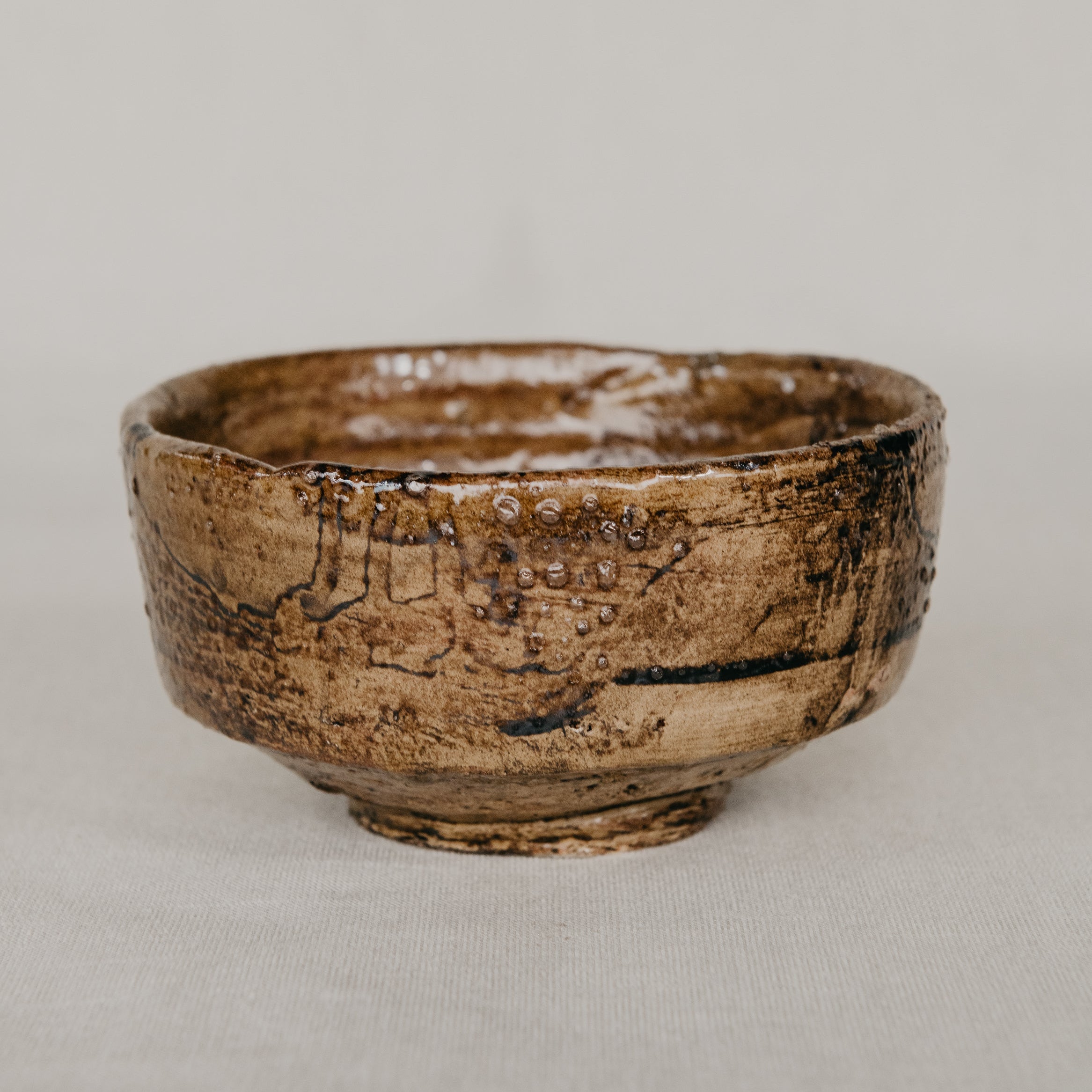 Gorge Charred Brown Glazed Ceramic Bowl - 8cm x 16cm Mick Haigh