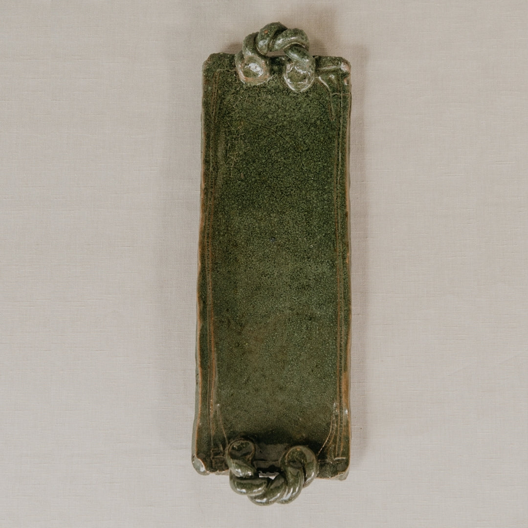 Holding Forest Green Glazed Ceramic Platter - 15cm W x 40cm L Mick Haigh